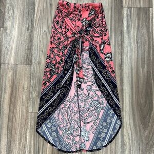 VENUS Pink and Navy High Low Skirt